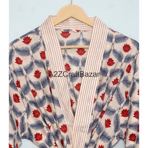 Kimono Floral 100% Algodón para Mujer, Talla Única, con Forro en la Parte Delantera, Elegante y Romántico, Ropa de Dormir Cómoda - Product Image 4