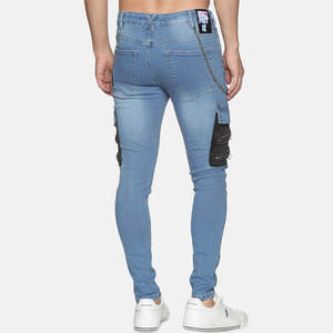 Nouveau jean droit délavé pour homme, design décontracté et tendance, coupe slim en denim de coton uni - Product Image 3