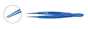 Pinzas de Sutura Castroviejo de Titanio Azul de Alta Calidad, 105 mm, para Microcirugía Oftálmica de Precisión - Product Image 2