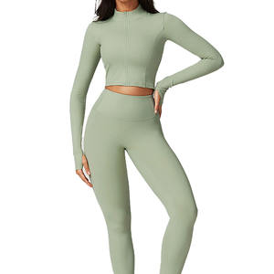 Conjunto deportivo sin costuras para mujer, bra deportivo y leggings de cintura alta a prueba de sentadillas, nuevo diseño, ropa de gimnasio, conjuntos de yoga para mujer - Product Image 1