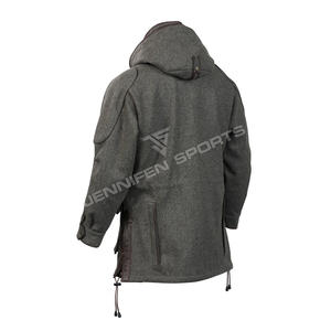 Ropa de Hombre 100% Lana, Nuevo Estilo, Abrigo Largo para Exteriores, Chaqueta de Caza con Capucha Desmontable, Chaquetas de Caza Transpirables - Product Image 3