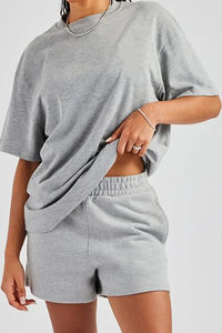 T-shirts et shorts décontractés surdimensionnés 2026 en coton lavé 100 % à séchage rapide, coupe ample unisexe pour hommes - Product Image 4