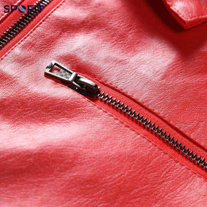 Spofit Fashion <b>Men's</b> Motorcycle <b>Jacket</b> Casual <b>Long</b> Sleeve Leather Waterproof Windproof Breathable Eco-Friendly Plain Dyed Front - Product Image 3