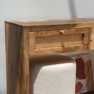 Console en bois à 2 tiroirs Vandana Sierra Flux Rattan, meuble d'appoint moderne en rotin naturel tressé - Product Image 2