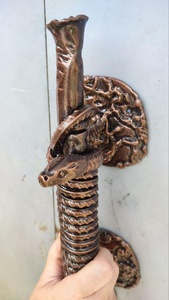 Poignée de portail en fer forgé résistant à la rouille, facile à installer, style traditionnel, design en forme de serpent, portails décoratifs - Product Image 5