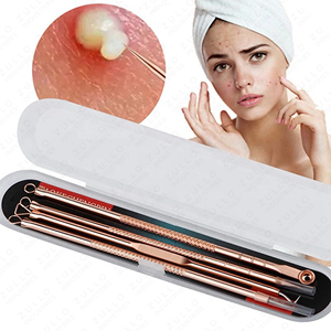 Professional 4 Pcs Facial Extraction <b>Tool</b> Set Stainless Steel Blackhead and Acne Remover Kit with Customized Label - Product Image 6