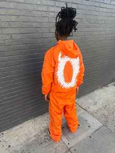 Ensemble de survêtement en nylon de haute qualité, coupe ample, 2 pièces, logo imprimé personnalisé, vêtements décontractés, survêtement léger pour hommes - Product Image 2