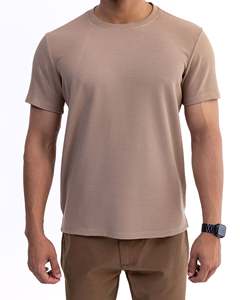 T-shirt à manches courtes col rond gris pour homme, 100% coton tricoté, couleur unie, respirant, décontracté, pour l'été - Product Image 5