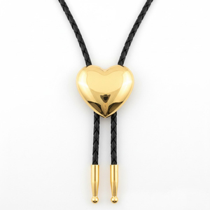 สายคล้องคอโบโลผู้หญิง ดีไซน์ตกแต่งผ้าแบบกำหนดเอง รูปหัวใจสีโรสโกลด์ - Product Image 4