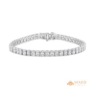 สร้อยข้อมือเทนนิสประดับมอยส์ซาไนต์สีเงินสำหรับผู้หญิง สร้อยข้อมือแบบโซ่เส้นเล็ก เครื่องประดับแฟชั่น ของขวัญวันครบรอบแต่งงาน คอลเลคชั่นสุดหรู - Product Image 1