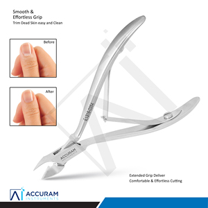 Cortauñas Profesional Accuram para Cutículas, Forma de Luna, Acero Inoxidable, Precisión, para Manicura y Pedicura - Product Image 3