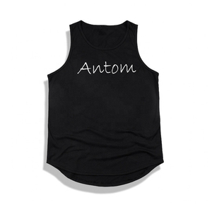 Wholesale Custom Logo Spandex/Cotton Breathable 3D Embroidery O-Neck Muscle Athletic <b>Singlet</b> Fitness Wear Workout <b>Men</b> Tank Top - Product Image 1