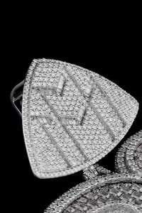 925 <b>Silver</b> Moissanite Diamond Custom Letter Iced Out Channel Setting Charm Unisex Wear <b>Pendant</b> - Product Image 2