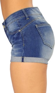 กางเกงยีนส์ขาสั้นผู้หญิงเอวสูง ยืดได้ สไตล์ลำลอง แฟชั่นฤดูร้อน ขายส่ง รับผลิตแบบ OEM ODM - Product Image 6