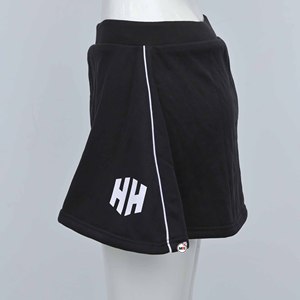 Womens Black A-Line Sport Skirts With White Letter Print Elastic Waist Breathable Polyester <b>Mini</b> Skirt All Seasons Golf Skirts - Product Image 3