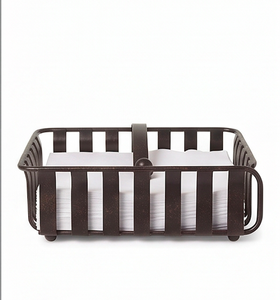 Porte-serviettes en métal style vintage, panier en fer avec poignée en boule pour la cuisine, la table et la salle à manger - Product Image 4