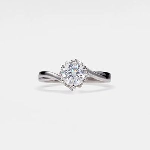 Luxury Swirl Design Round Brilliant Cut Diamond Engagement <b>Ring</b> 14K Gold Minimalist Wedding Jewelry Manufacturer - Product Image 1