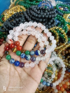 ขายส่งเจ็ดจักระกับสร้อยข้อมือโรสควอตซ์อัญมณีสร้อยข้อมือธรรมชาติคุณภาพสูง 8 มม.สร้อยข้อมือลูกปัดกลมสําหรับผู้หญิง - Product Image 2