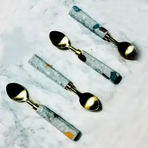 Ensemble de couverts décoratifs en métal gravé pour table de fête, collection de couverts haut de gamme, cadeau idéal - Product Image 2