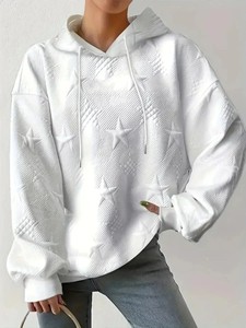 Sweat à capuche unisexe oversize blanc en molleton coupe-vent pour l'hiver – Style décontracté - Product Image 6