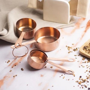 Premium Copper Measuring Cups Set Durable Food Safe Finish Rust Resistant Stackable Design Precise Kitchen Baking <b>Tools</b> - Product Image 3