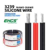 Fil de silicone EHGS 3239 rouge et noir en cuivre pour batteries, éclairage LED, moteurs, robotique et connexions d'équipements électroniques