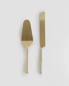 Minimal <b>Cake</b> Serving Kit Metal Knife and Server Stainless Steel <b>Slice</b> Lifter Dessert Set - Product Image 2