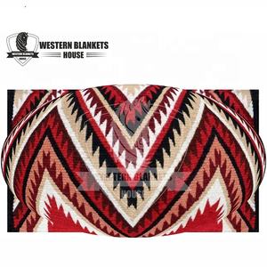 Manta de sillín de caballo de espectáculo occidental de alta calidad, cuero de lana de Nueva Zelanda, nuevo diseño, almohadilla de sillín de Rancho hecha a mano, algodón polialgodón - Product Image 3