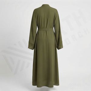 Abaya à volants, Abaya ouverte, Vêtements modestes, Robe musulmane modeste, Caftan pour femme, Tissu fluide, Robe modeste, Couleur personnalisable - Product Image 2