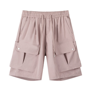 Men's 100% Polyester Quick Dry Lightweight Multi‑Pocket Summer Casual Cargo Shorts with Elastic Waist and Drawstring For Men - Product Image 3