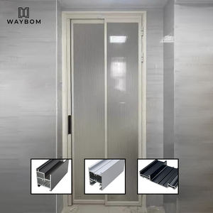 Puertas Corredizas y Abatibles de Aluminio de Doble Apertura, Duraderas, de Aleación de Aluminio, para Decoración del Hogar y la Oficina, Aluminio Delgado - Product Image 1