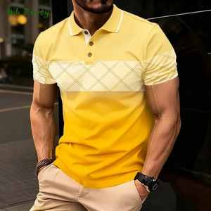 Summer Men's Casual Short Sleeve for Shirt Breathable Quick Dry Polyester/Cotton <b>Canvas</b> Fabric Sporty Collar Design - Product Image 1