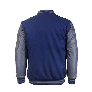 Chaqueta Universitaria Personalizada de Alta Calidad para Hombre, Estilo Letterman, Color Sólido, Manga de Cuero, Opción de Talla Grande - Product Image 2