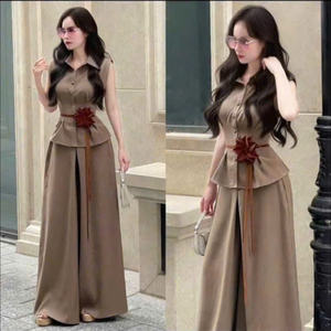 Ensemble d'été deux pièces pour femme, confortable, naturel, tendance, lavable, emballage personnalisé, fabriqué au Vietnam - Product Image 4