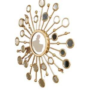 Good Selling Iron <b>Mirror</b> Art <b>Irregular</b> Circular Living Room Metal Frame Wall <b>Mirror</b> Decor Christmas Vintage Luxury Space Casual - Product Image 3