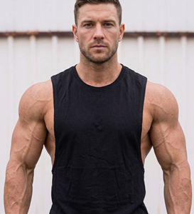 Camiseta sin mangas negra para hombre, cuello redondo, informal, tejida, 100% algodón, top de fitness, chaleco ligero para gimnasio. - Product Image 4