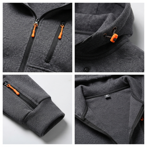 Stylish And Comfortable Men's Zipper Tracksuits Perfect For Casual Wear And Athletic Activewear 100% Cotton 2pcs <b>Sets</b> Tracksuits - Product Image 3