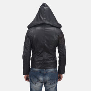 Veste à capuche en cuir véritable traditionnel, idéale pour les commandes en gros, avec une finition riche en grain, une doublure fiable et durable. - Product Image 2