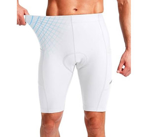Pantalones Cortos de Ciclismo Unisex Blancos con Bolsillos Laterales, Transpirables, de Spandex/Algodón, con Acolchado 3D para un Paseo Cómodo - Product Image 3