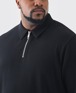 Polos Personalizados para Hombre, 100% Algodón, Cuello con Cierre de Cremallera, Logos Impresos Digitalmente, Transpirables, Corte Holgado, Estilo Hip Hop - Product Image 3