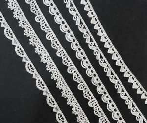 Dentelle soluble à l'eau brodée en soie de lait, garniture florale ajourée, applique pour robe de mariée, accessoire de couture décoratif pour vêtements de mariage - Product Image 2
