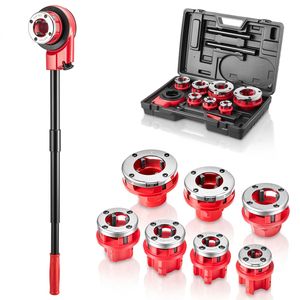 Kit de Roscadora de Tuberías - 7 Matrices de 3/8" a 2" NPT, Herramienta Manual de Roscado con Trinquete, Juego Portátil - Product Image 1