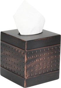Cubierta Metálica para Caja de Pañuelos, Portapañuelos Cuadrado Decorativo, Resistente al Óxido, Blanco Rústico, para Baño, Hotel, Hogar - Product Image 3