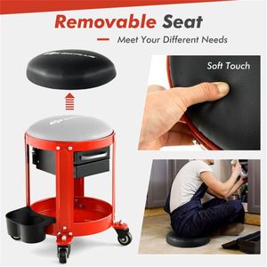 Creeper Seat with Removable Padded Seat and <b>Drawers</b> for <b>Workshops</b> Tool Cabinets - Product Image 5