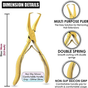 Outils professionnels pour extensions de cheveux, pince pour enlever les perles, pince pour ouvrir les micro-perles, pince argentée polie - Product Image 2
