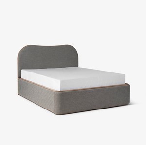 Modern Upholstered <b>with</b> Fabric <b>Bed</b> Frame <b>Queen</b> Size Soft <b>Bed</b> <b>with</b> Quilted Headboard and Footboard - Product Image 2