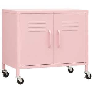 23.6 \ "x13.8 \" x22 \ "armadio portaoggetti portatile in acciaio rosa - Product Image 2