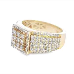 Bague carrée en diamant avec pierres étincelantes et pierre centrale transparente pour homme et femme, idéale pour les mariages - Product Image 2