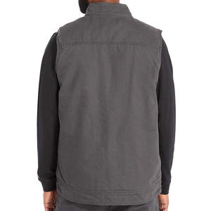 Chaleco de lana transpirable personalizado con cremallera, sin mangas, liso, térmico, talla grande, para hombre, ropa exterior, chaleco para hombre - Product Image 4