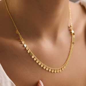 Hallmark Silver Gold Plated Minimalist Beaded Chain Necklace - Product Image 3